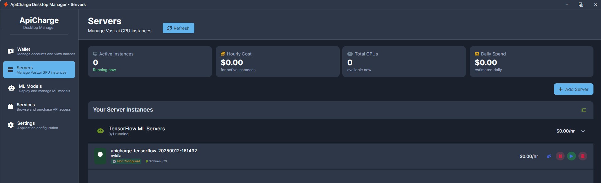 GPU Instance Management Dashboard