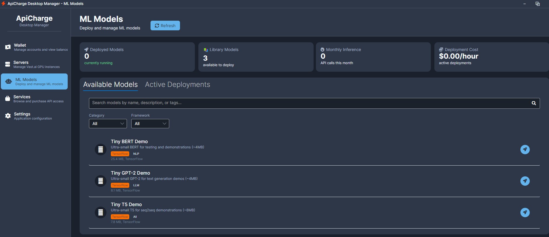 ML Model Management Interface
